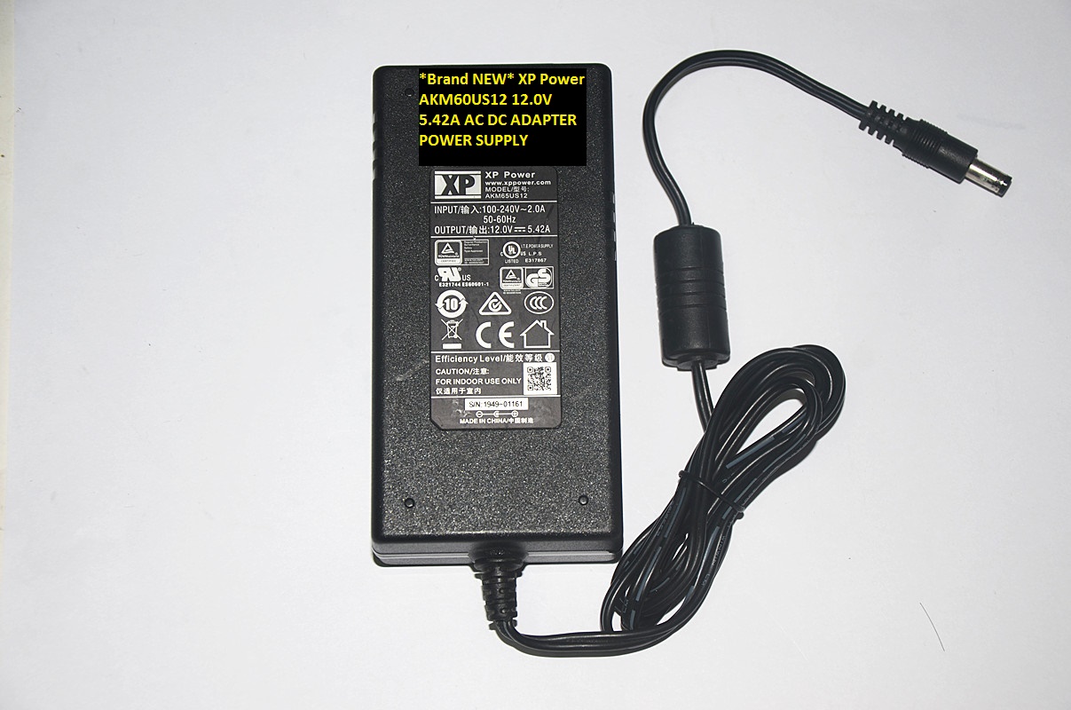 *Brand NEW* 12.0V 5.42A XP Power AKM60US12 AC DC ADAPTER POWER SUPPLY